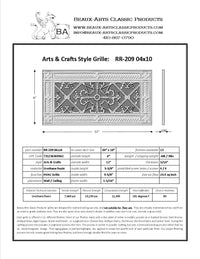 Spec sheet for Vent covers - Craftsman style