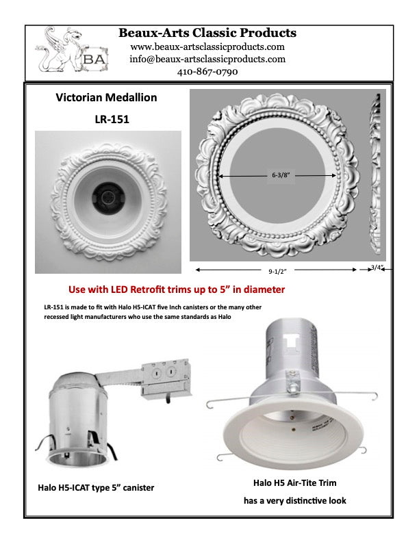 Recessed Lighting Trim for 5" Canisters ( LR-151)