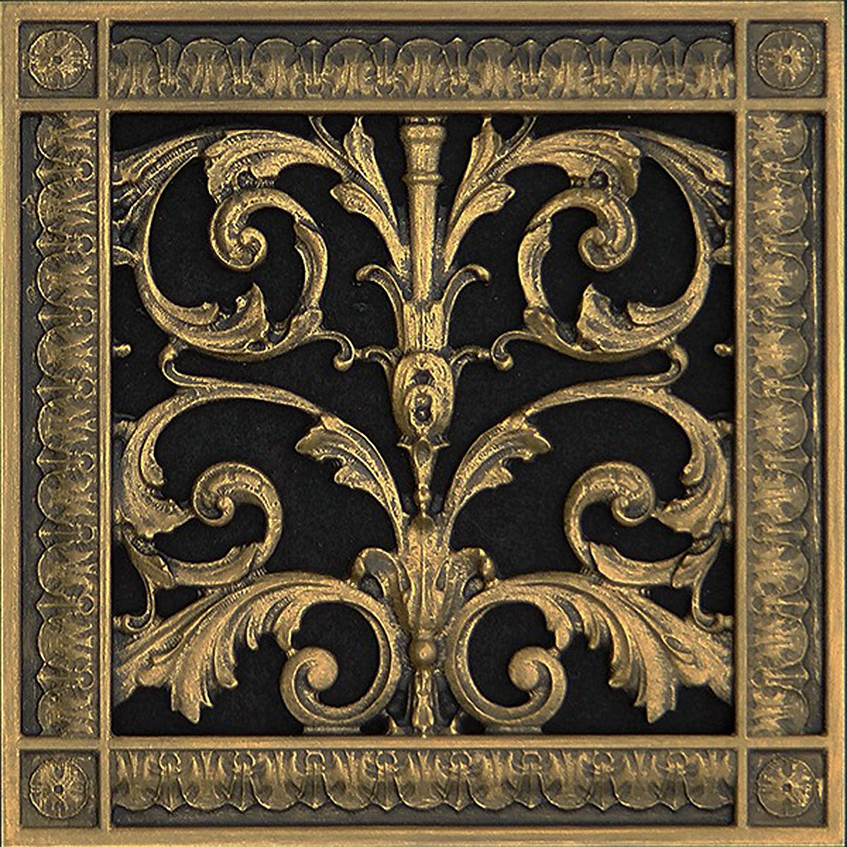 Louis XIV style decorative vent cover for an 8"x8" duct by Beaux-Arts