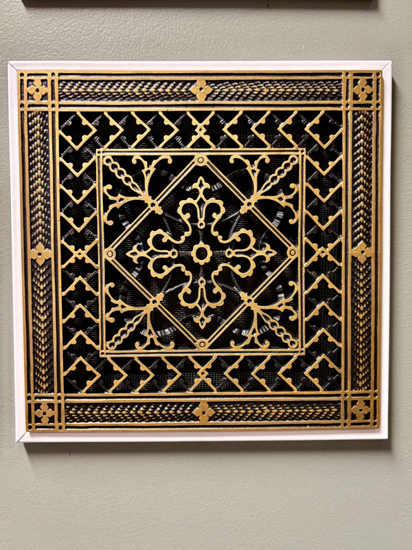 10x10 Magnetic filter grille return by Beaux-Arts Classic Products | Craftsman Style| Antique Brass finish| Installed