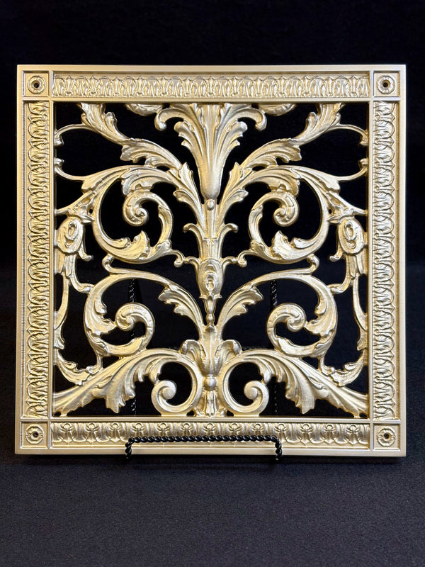 French Style-Louis XIV Grille:  Covers a 12"x12" Duct/Opening | Vent Cover