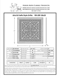 Craftsman Style Grille:  Covers an 18"x18" Duct/Opening | Vent Cover