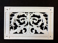 Decorative white vent cover made by Beaux-Arts Classic Products. 6x10 duct size. 