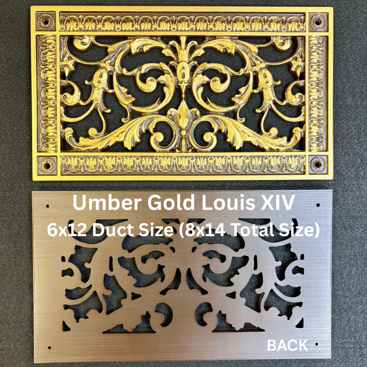 French Style-Louis XIV Grille:  Covers a 6"x12" Duct/Opening | Vent Cover
