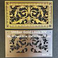 French Style-Louis XIV Grille:  Covers a 6"x12" Duct/Opening | Vent Cover