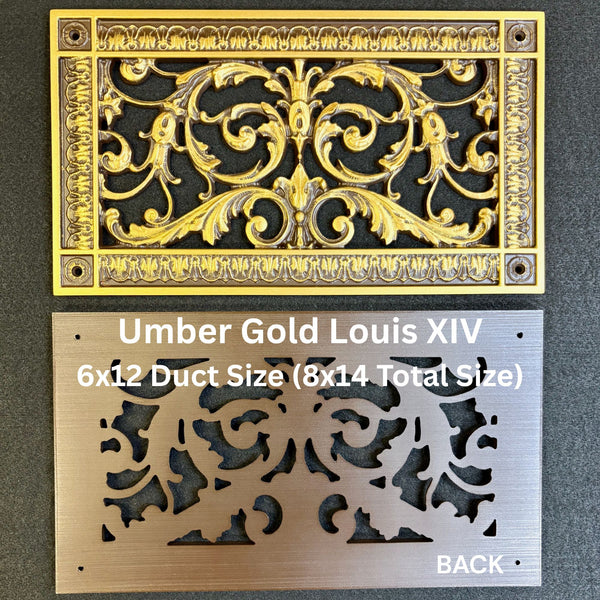 French Style-Louis XIV Grille:  Covers a 6"x12" Duct/Opening | Vent Cover