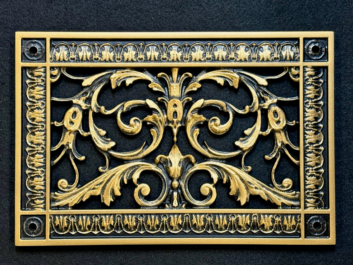 French Style-Louis XIV Style:  Covers a 6"x10" Duct/Opening | Vent Cover