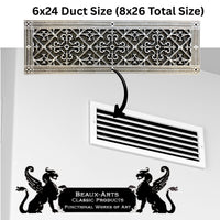 Craftsman Style Grille:  Covers a 6"x24" Duct/Opening | Vent Cover