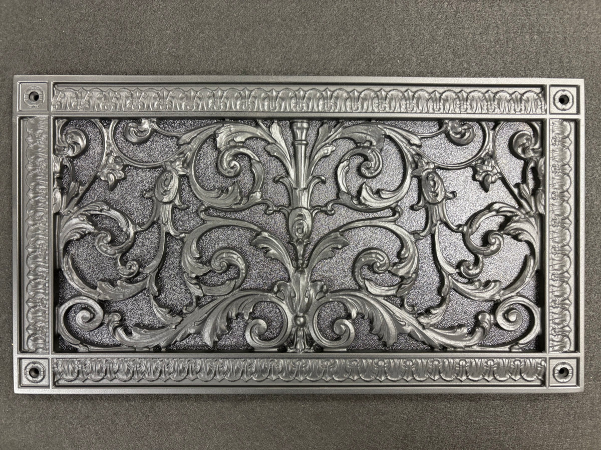 Decorative Foundation Vent Cover| Beaux-Arts Classic Products| Louis XIV style in black with ABS backer
