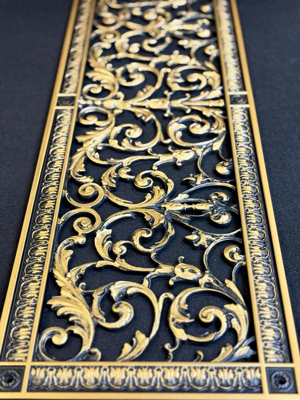 French Style-Louis XIV Grille:  Covers an 8"x30" Duct/Opening | Vent Cover