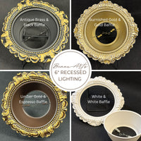 Decorative recessed light trim options made by Beaux-Arts Classic Products