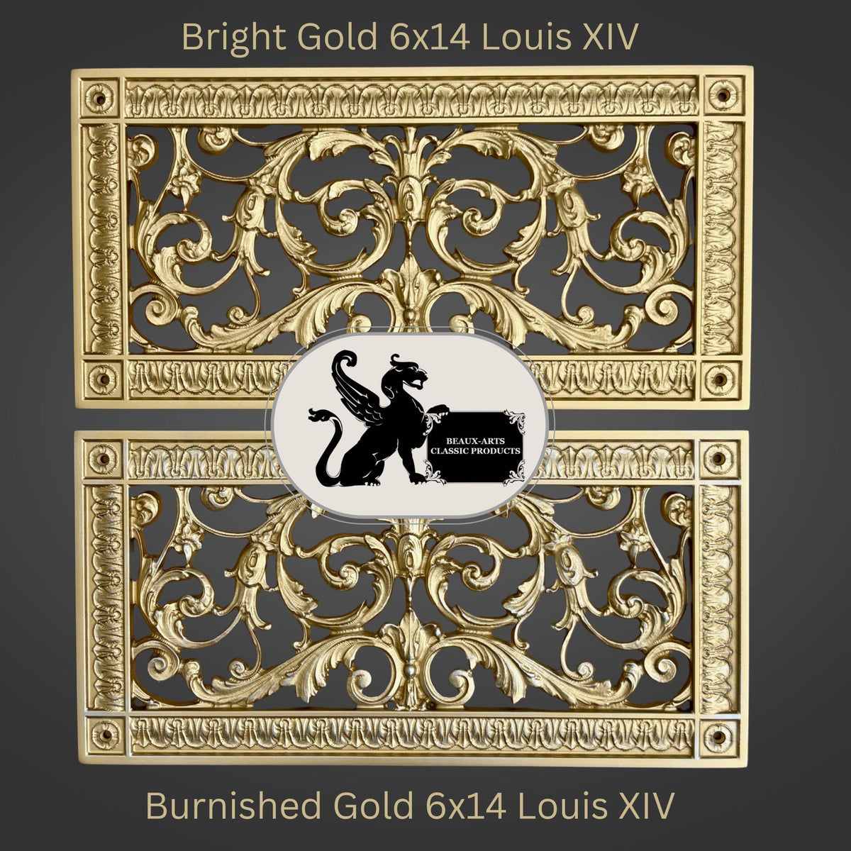French Style-Louis XIV Grille:  Covers a 6"x14" Duct/Opening | Vent Cover