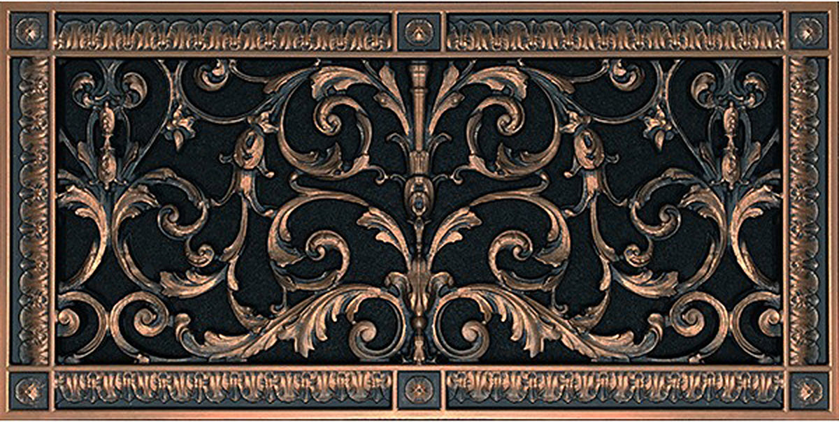 Louis XIV style vent cover by Beaux-Arts Classic Products for an 8"x18" duct