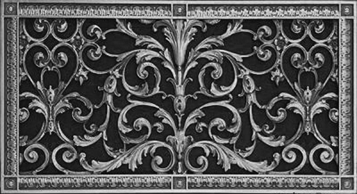 French Style-Louis XIV Grille:  Covers a 12"x24" Duct/Opening | Vent Cover