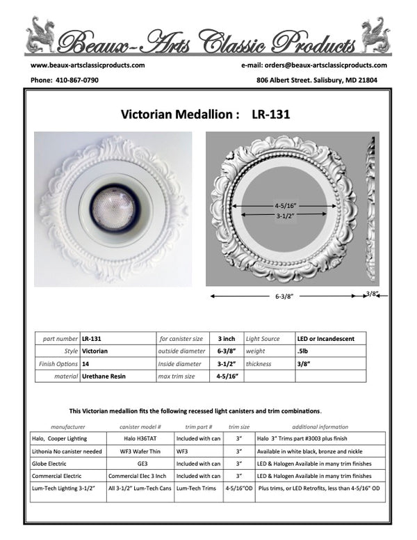 Recessed Lighting Trim for 3" Canisters (LR-131)