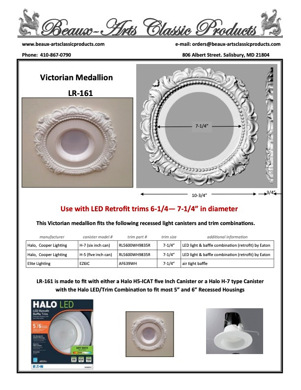 Recessed Lighting Trim for 5" and 6" canisters:  LED Retrofits (LR-161)