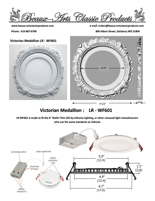 Recessed Lighting Trim for 6" Wafer Thins (LR-WF601)