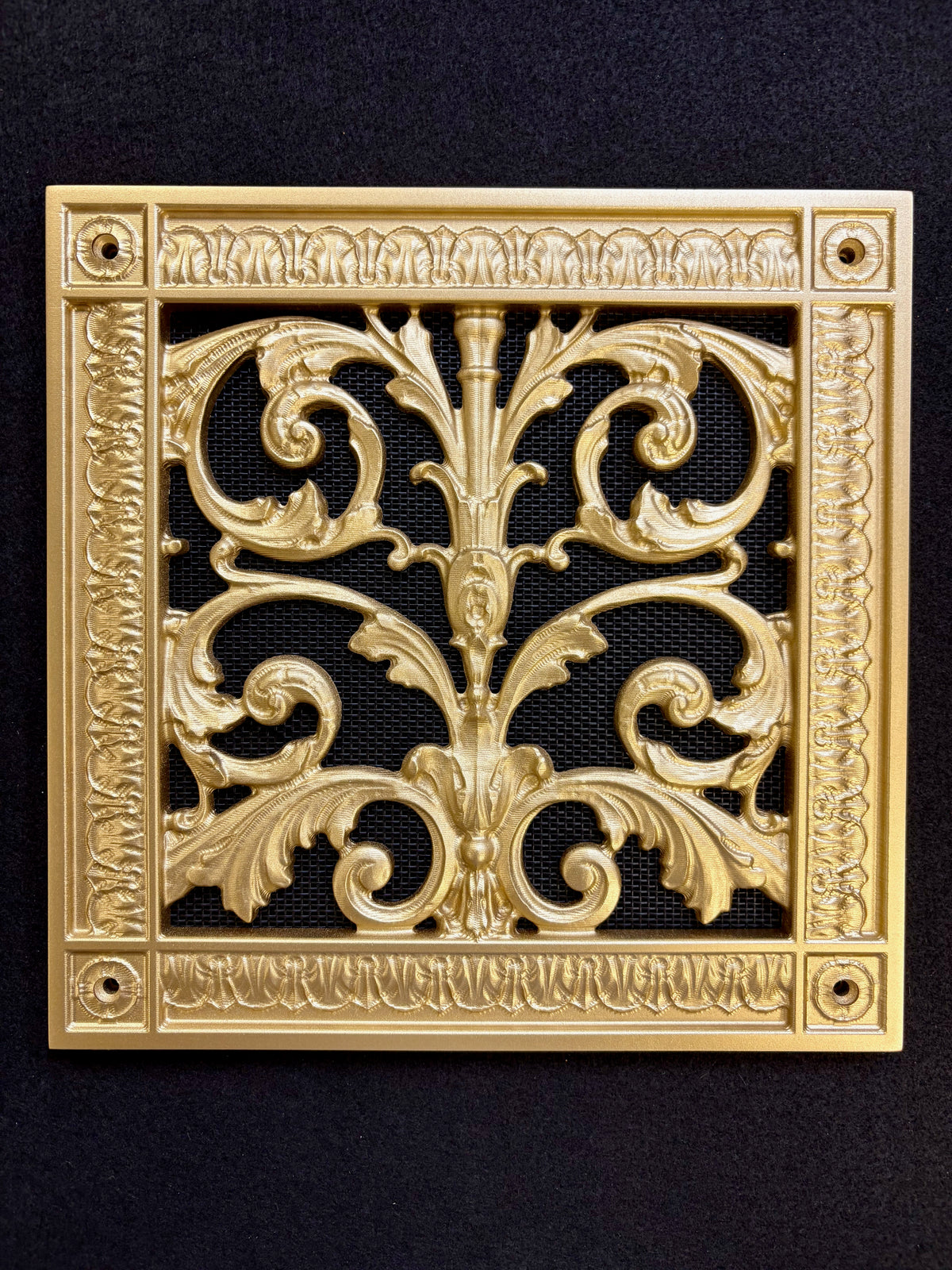 Bright gold Louis XIV style resin exhaust fan cover by Beaux-Arts Classic Products
