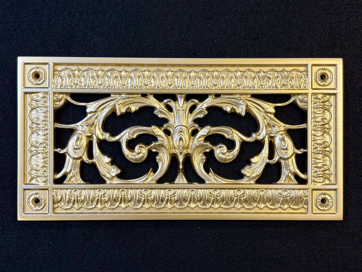 French Style-Louis XIV Grille:  Covers a 4"x10" Duct/Opening | Vent Cover