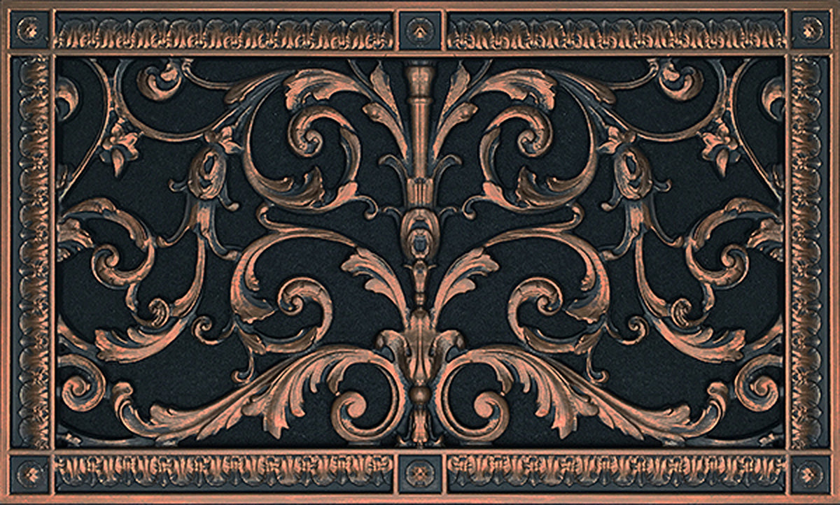 10x18 rubbed bronze decorative vent cover made by Beaux-Arts Classic Products. Unique home accent