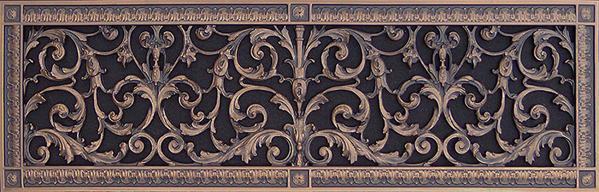 French Style-Louis XIV Grille:  Covers an 8"x30" Duct/Opening | Vent Cover