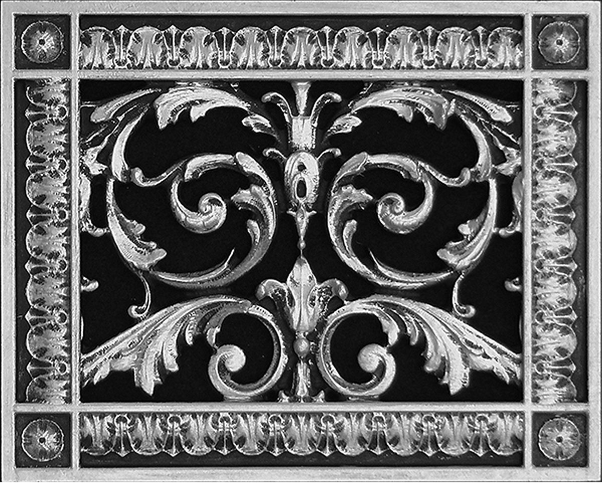 Louis XIV style vent cover for a 6"x8" duct by Beaux-Arts Classic Products 