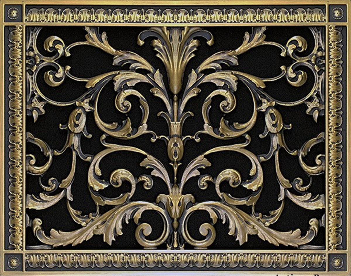 French Style-Louis XIV Grille:  Covers a 12"x16" Duct/Opening | Vent Cover