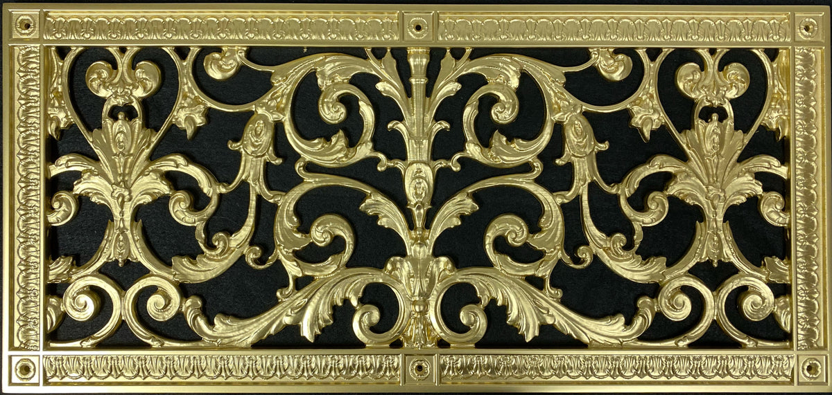 French Style-Louis XIV Grille:  Covers a 10"x24" Duct/Opening | Vent Cover