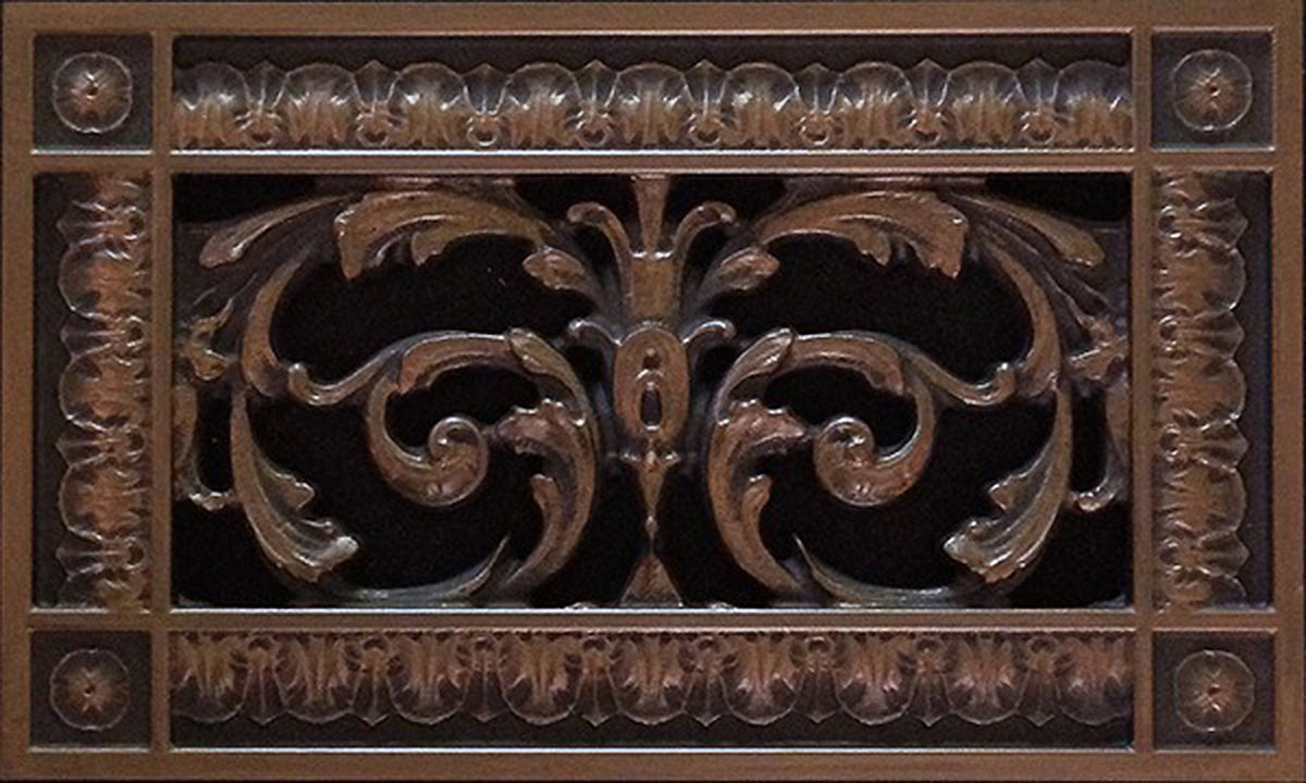 French Style-Louis XIV Grille:  Covers a 4"x8" Duct/Opening | Vent Cover