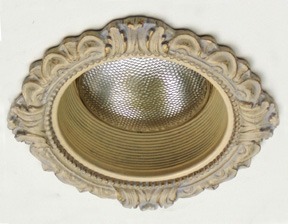 Victorian Recessed Light Trim with handpainted baffle that matches the trim