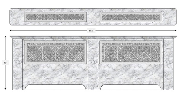 radiator cabinets design using Arts and Crafts grilles