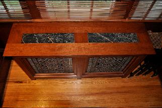 radiator cabinets top view with arts and crafts style decorative grilles