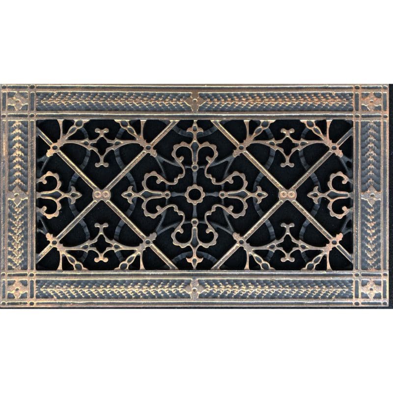 Decorative Grille Vent Cover in Arts and Crafts Style 6" x 12" in Rubbed Bronze Finish