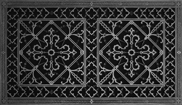 Decorative Grille Vent Cover Craftsman Style Arts and Crafts 16" x 30" Black Finish