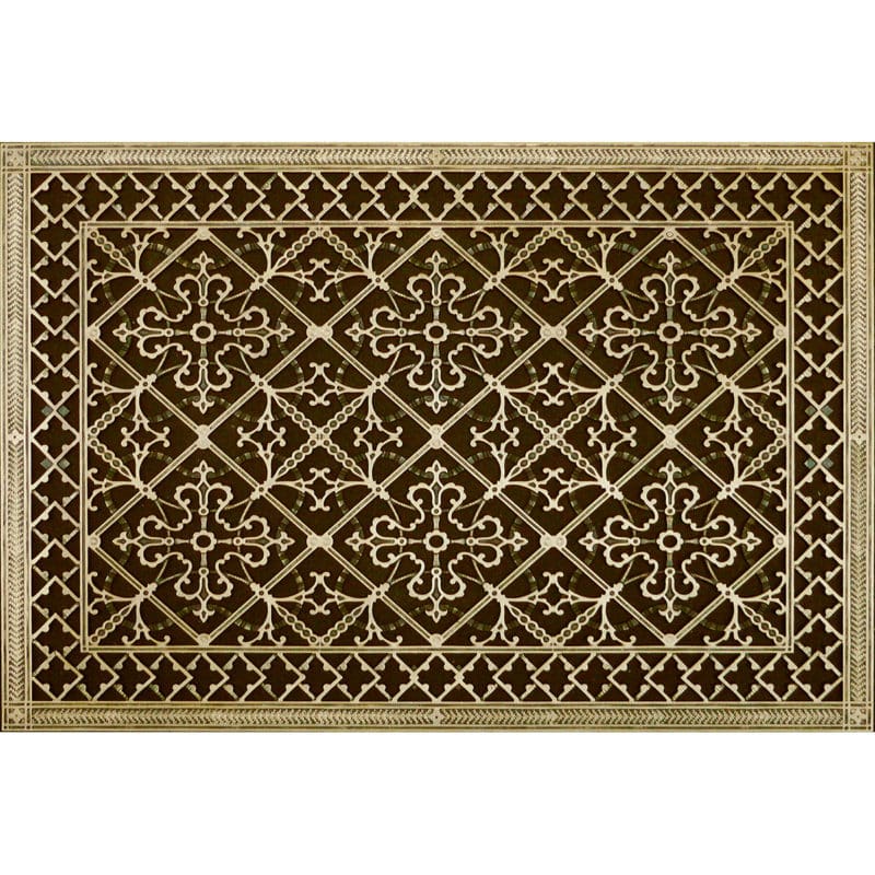Decorative grille Craftsman style Arts and Crafts 24" x 36" in Antique Brass Finish
