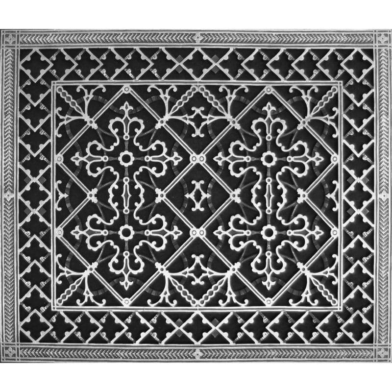 Decorative grille Craftsman style Arts and Crafts 20" x 24" in Nickel finish
