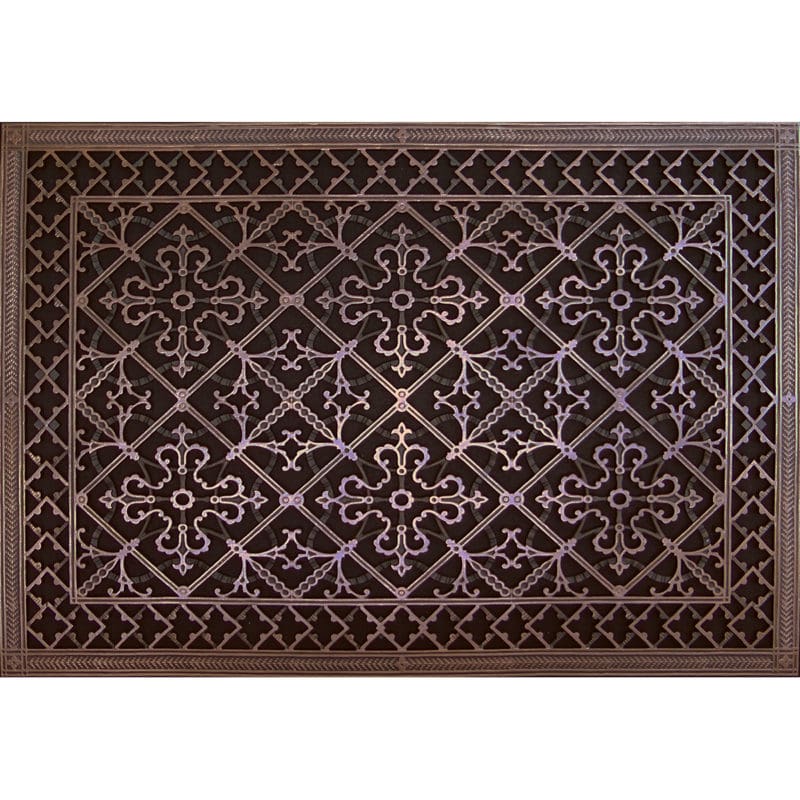 Decorative grille Craftsman style Arts and Crafts 24" x 36" in Rubbed Bronze finish.