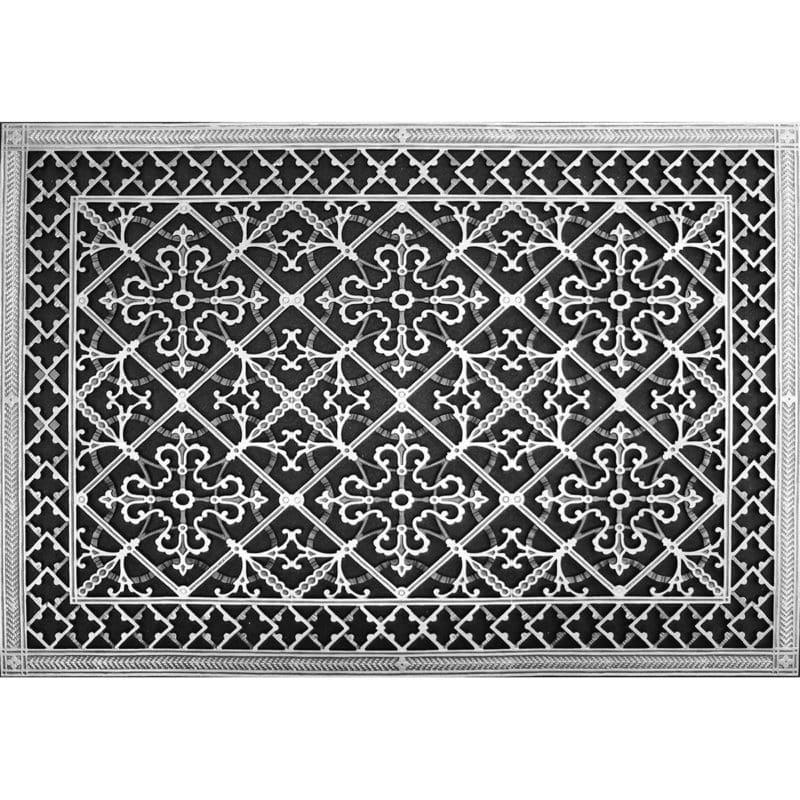 Decorative grille Craftsman style Arts and Crafts 24" x 36" in Nickel finish.