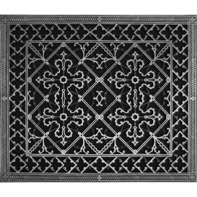 Decorative grille Craftsman style Arts and Crafts 20" x 24" in Pewter finish.