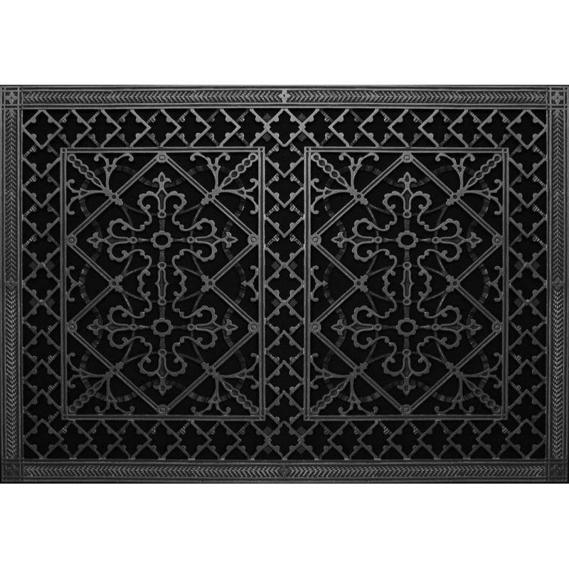 Decorative grille Craftsman style Arts and Crafts 20" x 30" in Black Finish