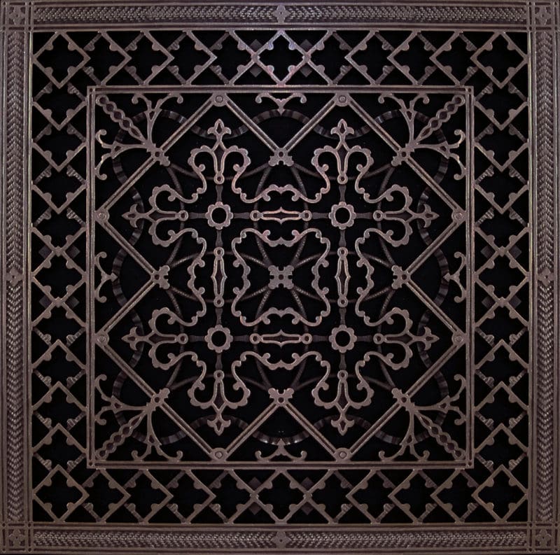Decorative grille Craftsman style Arts and Crafts 24" x 24" in Dark Bronze Finish