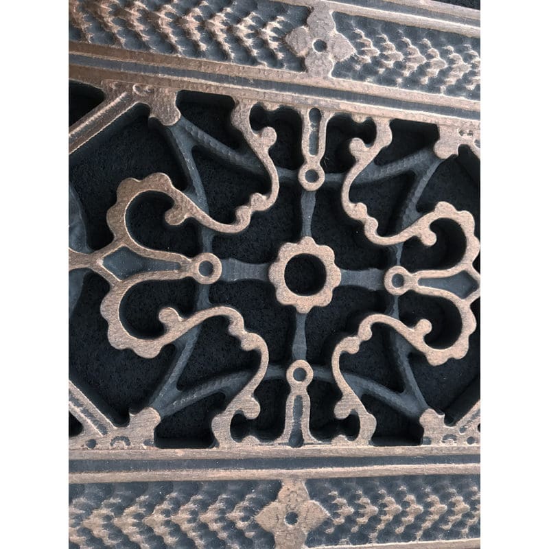 Decorative grille details for Craftsman style Arts and Crafts grille 4" x 10" in Rubbed Bronze finish.