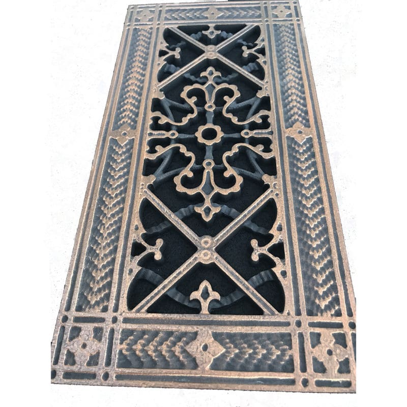 Decorative grille Craftsman style Arts and Crafts 4" x 10" in Rubbed Bronze finish.