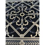Decorative Grille Close up of 3-dimensional details for 8" x 8" Craftsman style Arts and Crafts in Antique Brass finish.