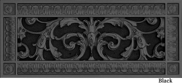Louis XIV decorative vent covers 4x12 in Black Finish