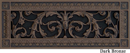 Louis XIV decorative grille 4x14 in Dark Bronze finish