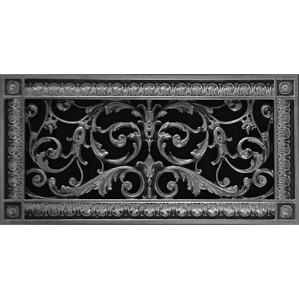 French style Louis XIV style Decorative grille 6" x 14" in Pewter finish.