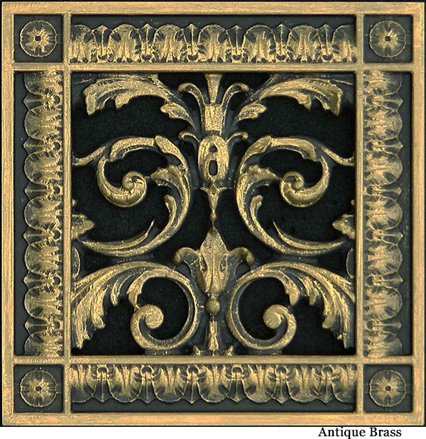 Louis XIV decorative vent cover in Antique Brass Finish