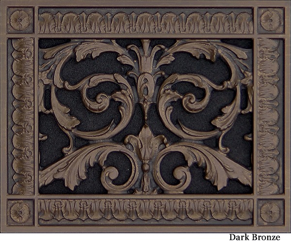 Louis XIV decorative vent cover 6x8 in Dark Bronze Finish