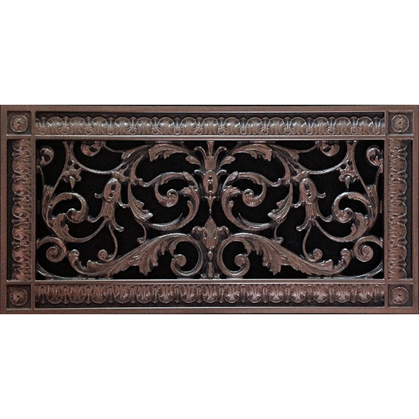 French Style Louis XIV style decorative grille 6" x 14" in Bronze Finish.